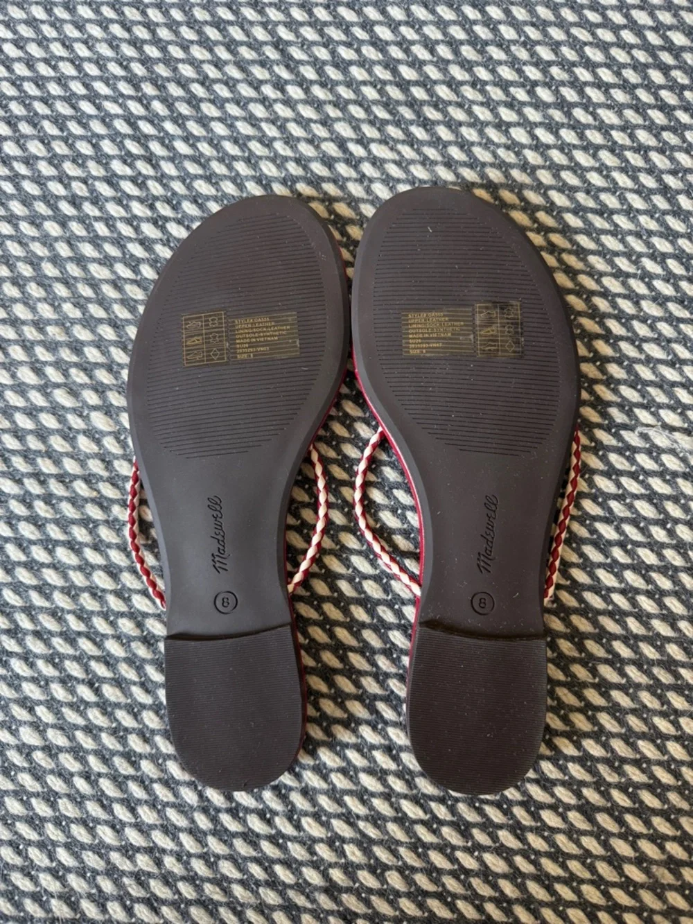 Madewell Red Braided-Strap Slide Sandals